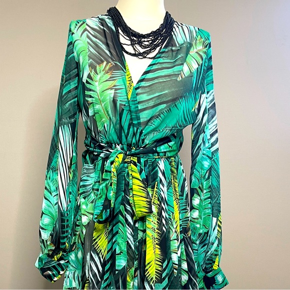Jungle Print Long-Sleeve Maxi Dress - Picture 6 of 12